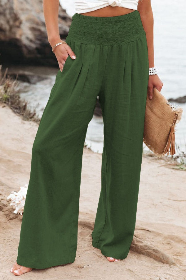 Boho Wide Leg Cotton Pants - Top Boho