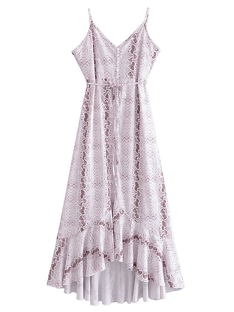Boho Snake Print Maxi Dress