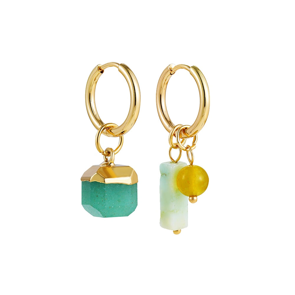 Boho Handmade Natural Stone Charm Earrings