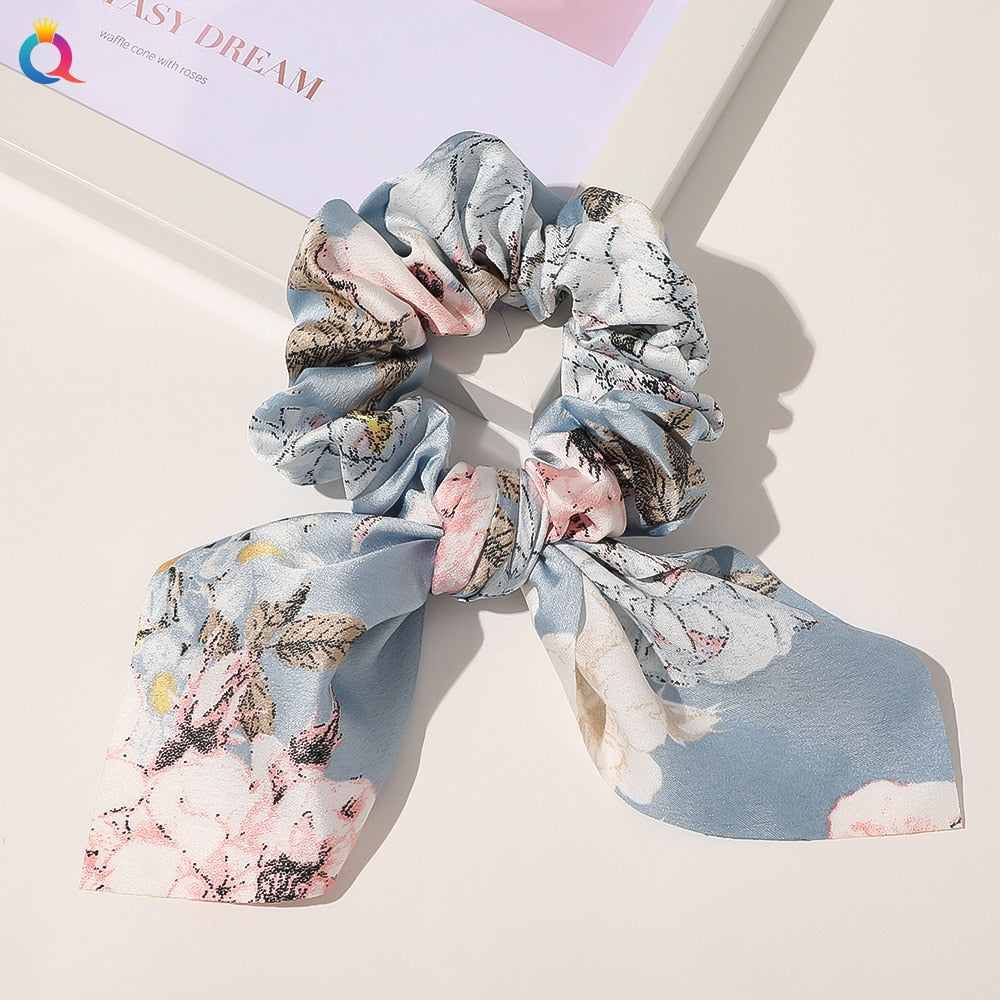 Boho Floral Bowknot Hair Ties