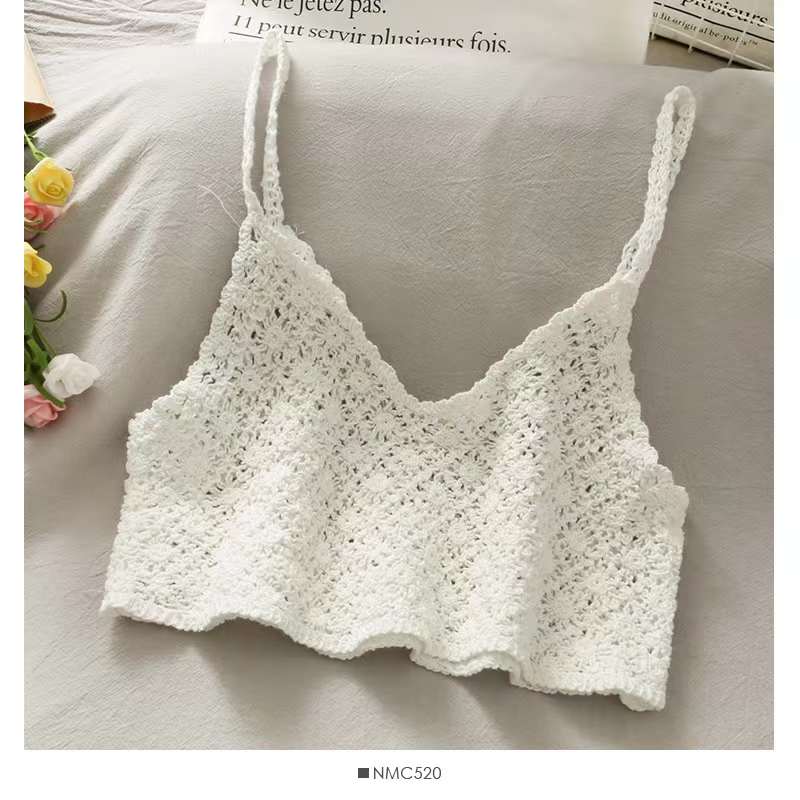 Crochet Tassel Halter Neck Crop Top - Top Boho