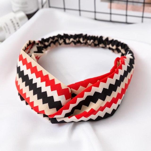 Boho Cross Knotted Bow Headband
