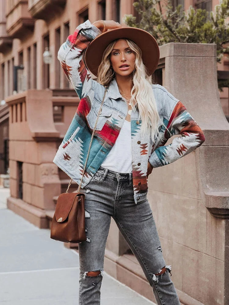 Boho Chic Retro Denim Jacket