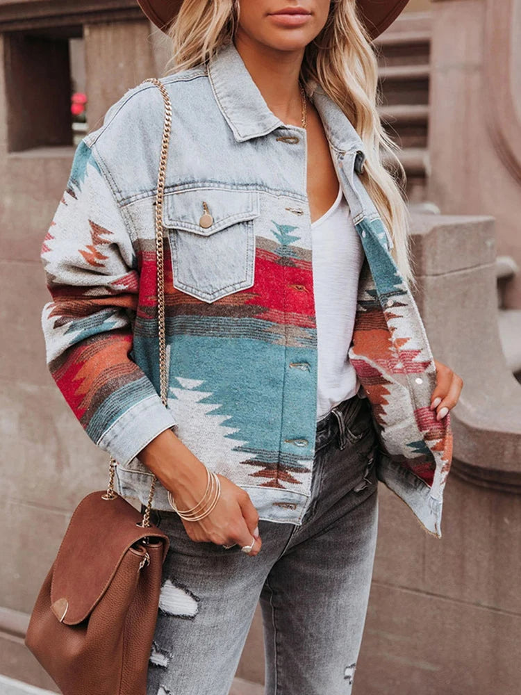 Boho Chic Retro Denim Jacket