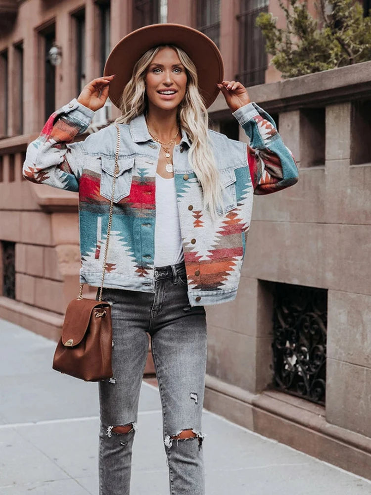 Boho Chic Retro Denim Jacket