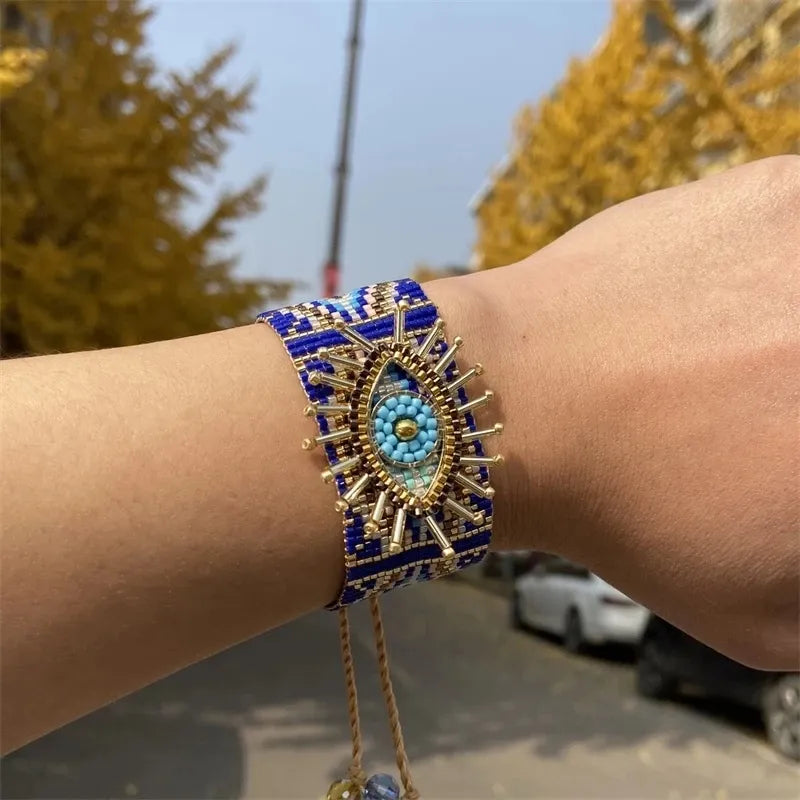 Bohemian Evil Eye Beaded Bracelet - Top Boho