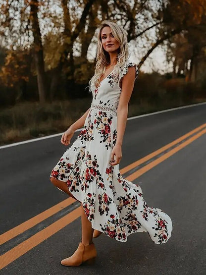 Bohemian Floral Elegant Maxi Dress - Top Boho