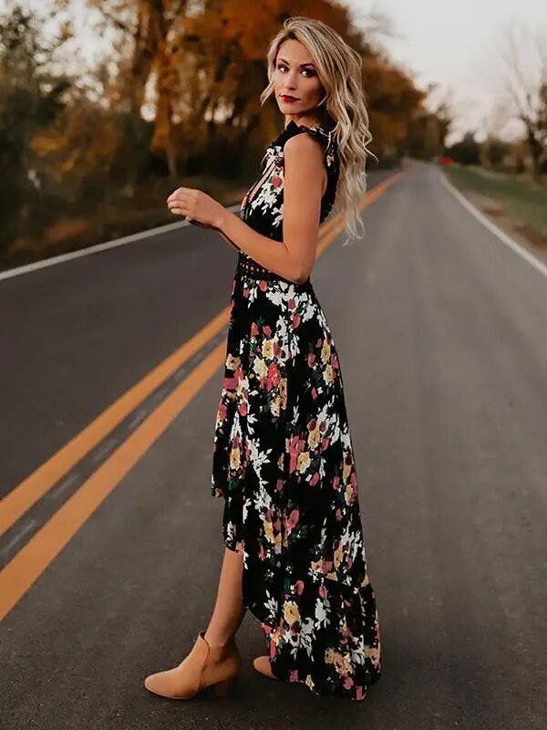 Bohemian Floral Elegant Maxi Dress - Top Boho