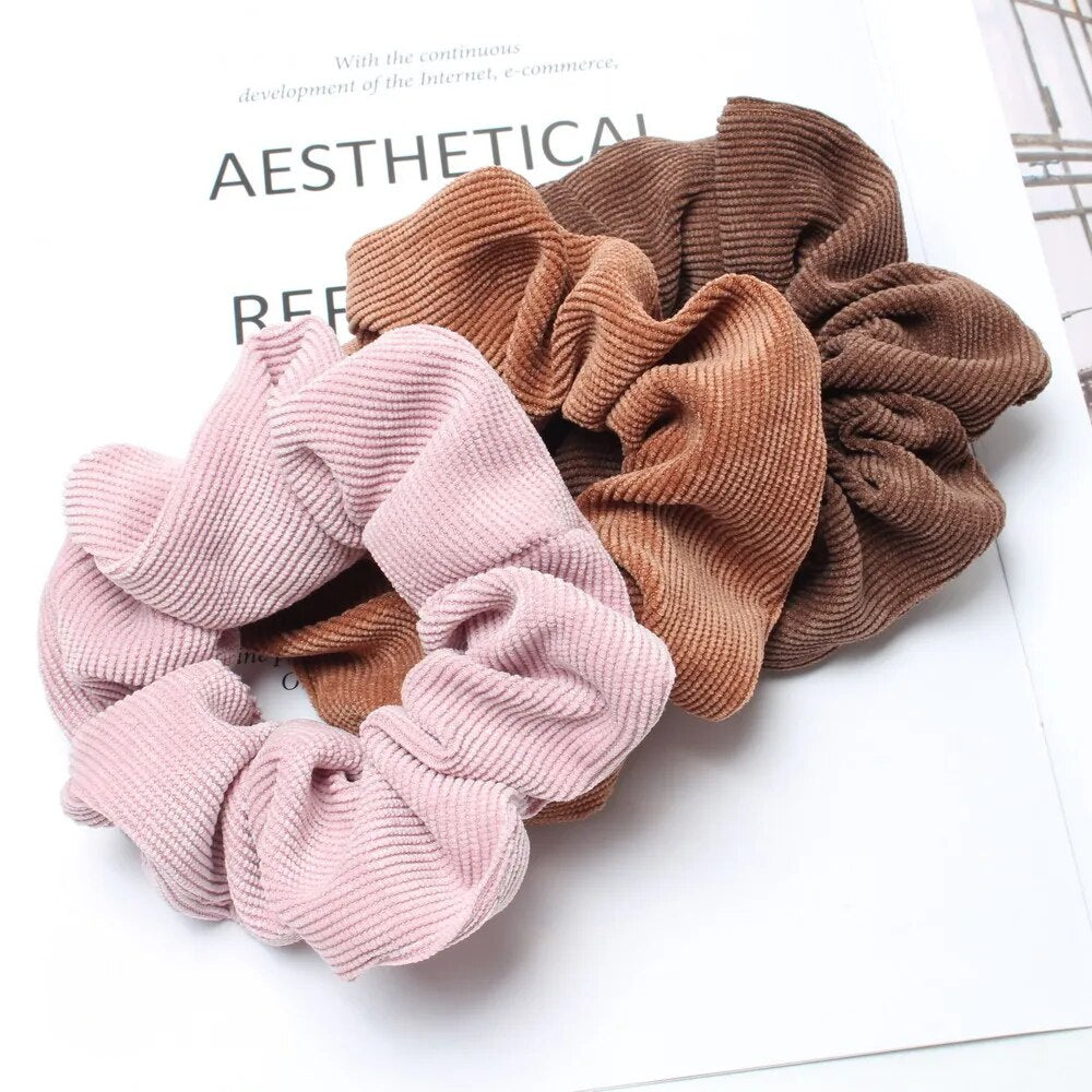Boho Chic Corduroy Scrunchies - Top Boho