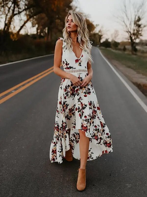 Bohemian Floral Elegant Maxi Dress - Top Boho