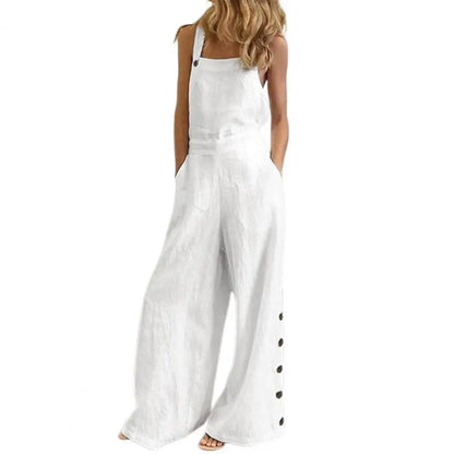 Boho Chic Cotton Jumpsuit with Suspenders