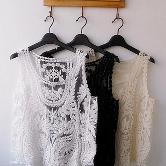 Boho Sleeveless Lace Top - Top Boho