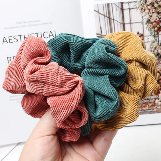 Boho Chic Corduroy Scrunchies - Top Boho