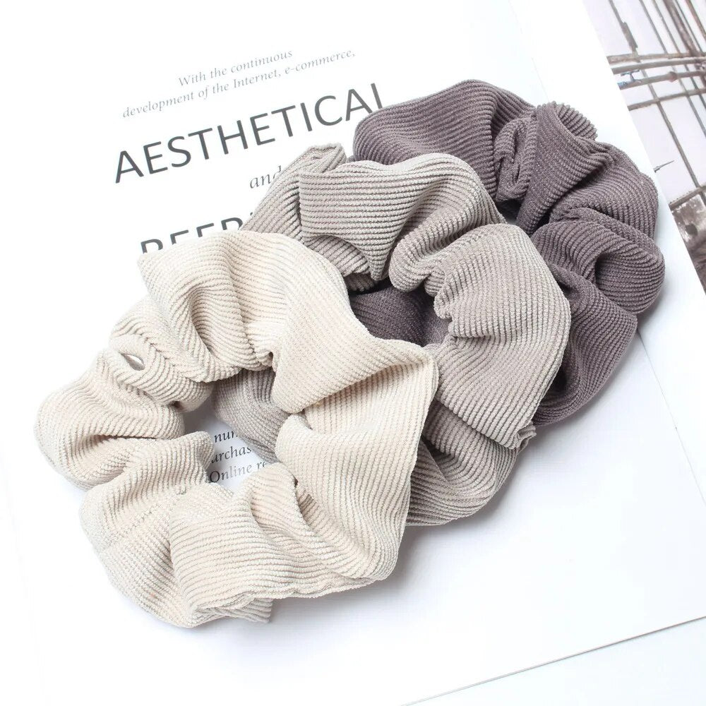 Boho Chic Corduroy Scrunchies - Top Boho