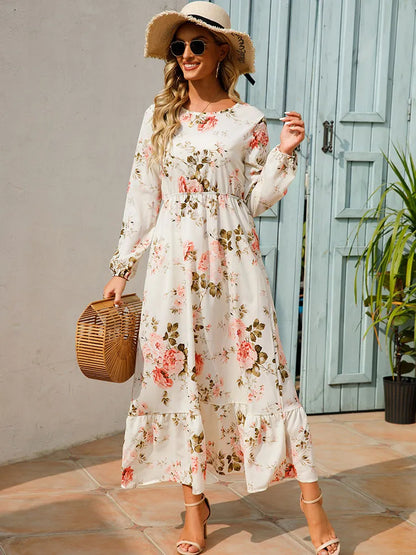 Bohemian Elegant Floral Printed Dress - Top Boho