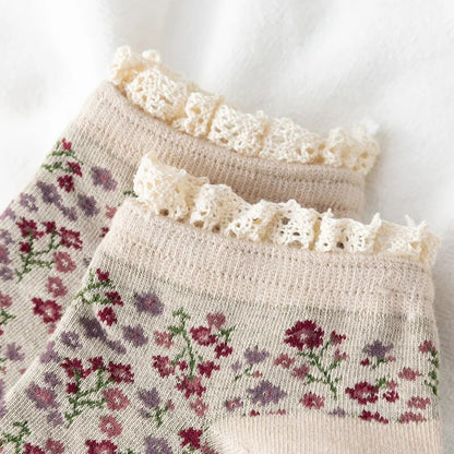 Vintage Boho Lace Floral Socks