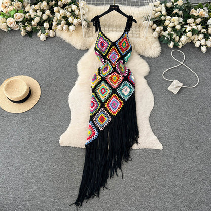 Boho Chic Knitted Long Dress - Top Boho