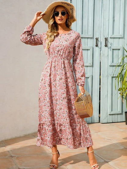 Bohemian Elegant Floral Printed Dress - Top Boho