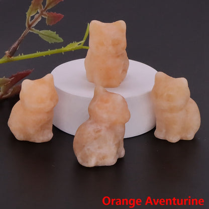 Healing Cat Crystal Stone Statue - Top Boho