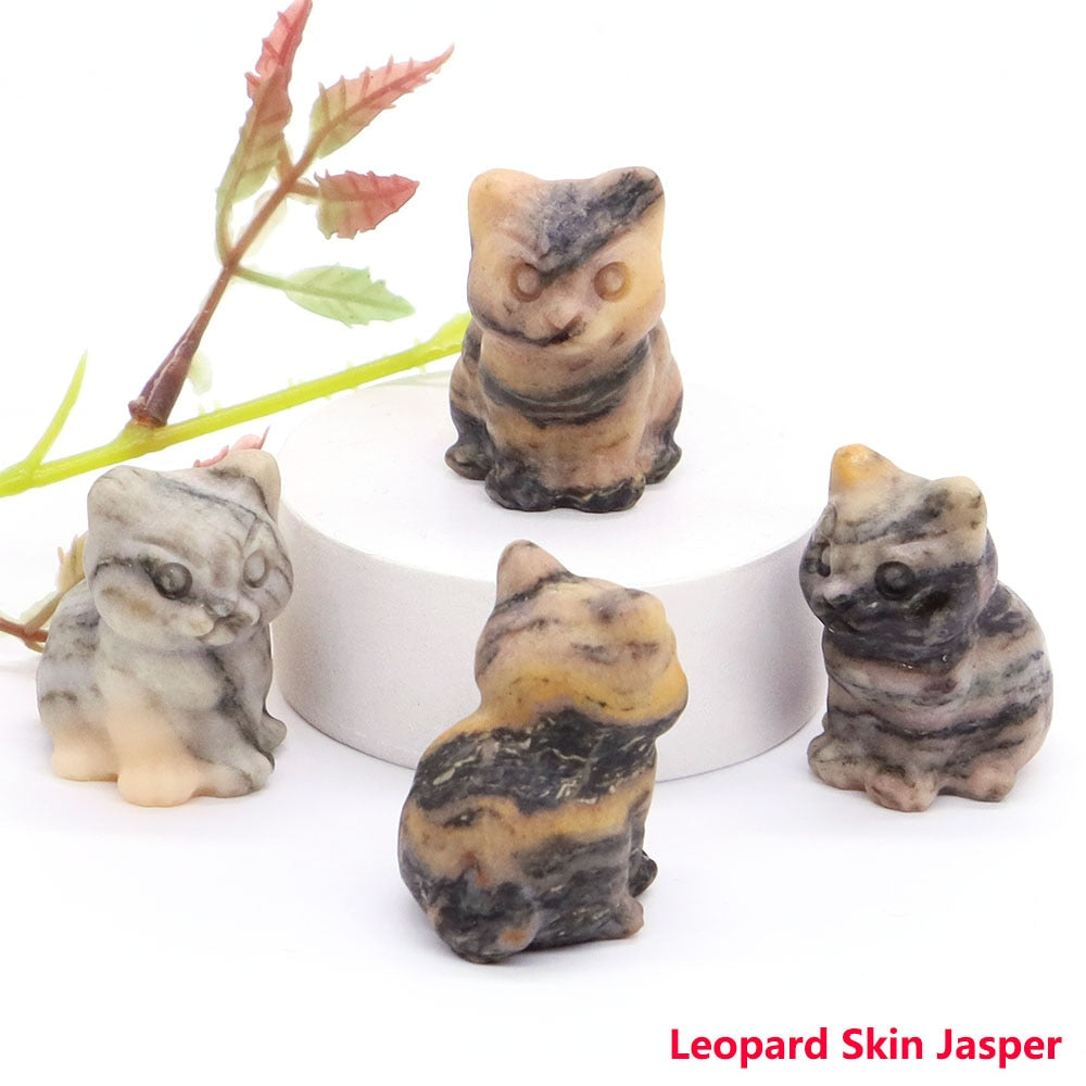 Healing Cat Crystal Stone Statue - Top Boho