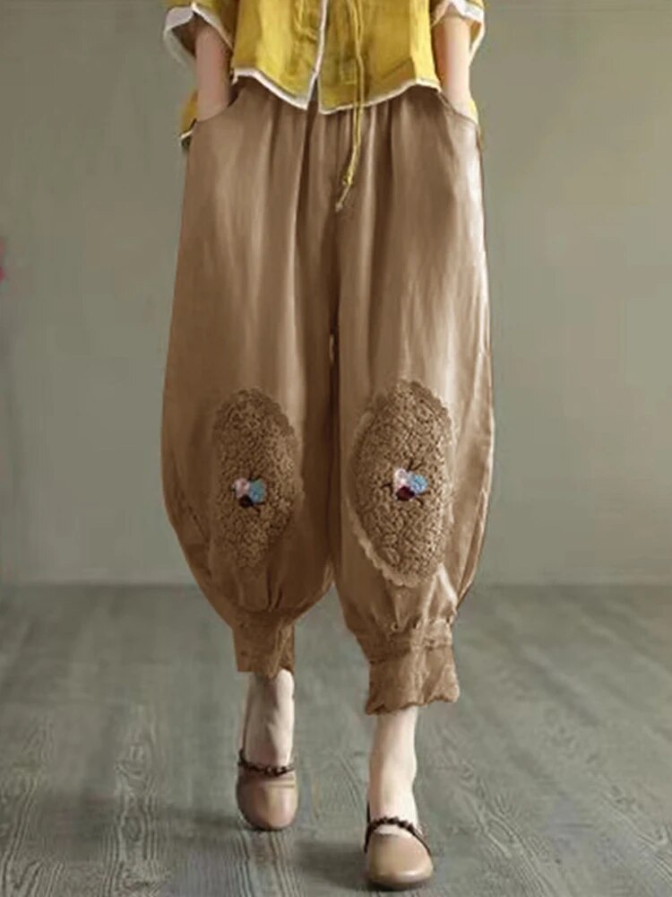 Boho Chic Embroidered Harem Pants - Top Boho