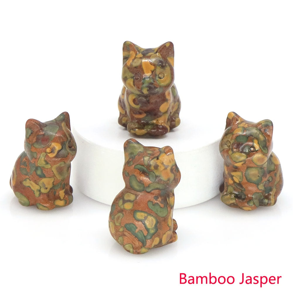 Healing Cat Crystal Stone Statue - Top Boho