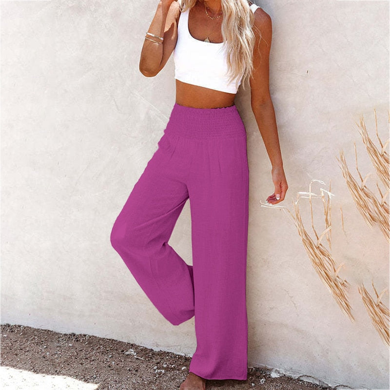 Boho Wide Leg Casual Pants - Top Boho