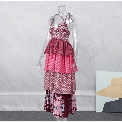 Boho Chic Layered Maxi Dress