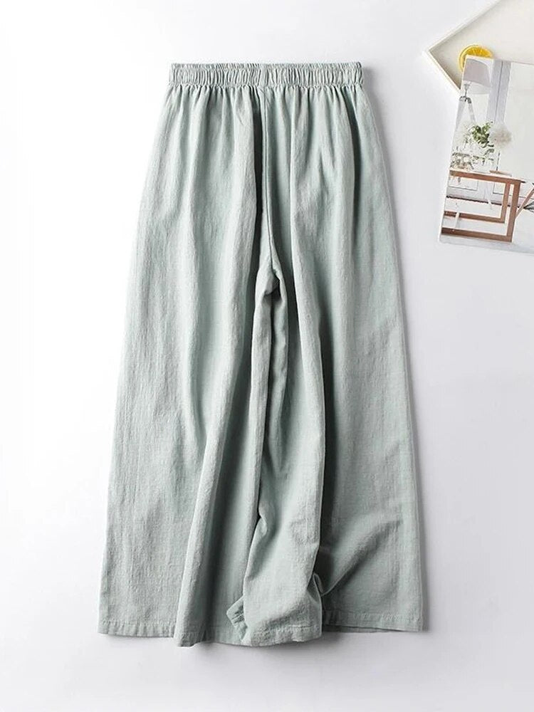 Boho Flower Embroidery Loose Pants - Top Boho