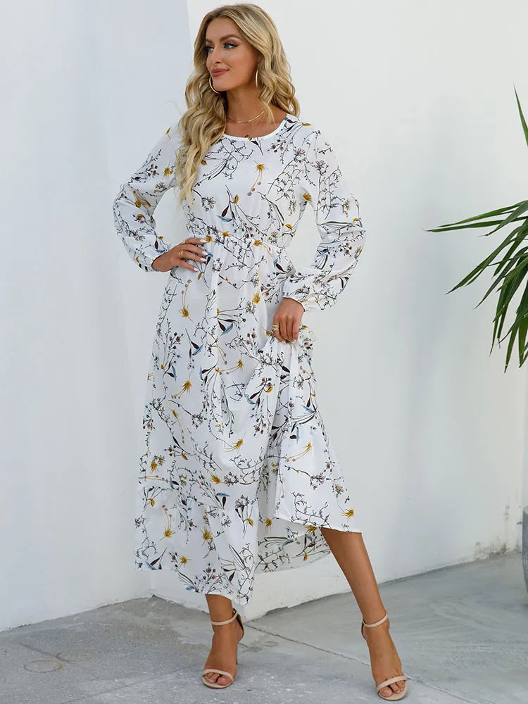 Bohemian Elegant Floral Printed Dress - Top Boho
