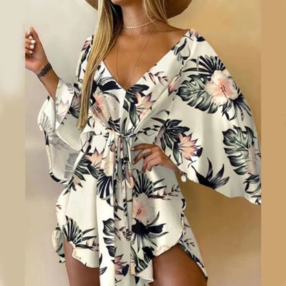 Elegant Bohemian Lace-up Loose Dress - Top Boho