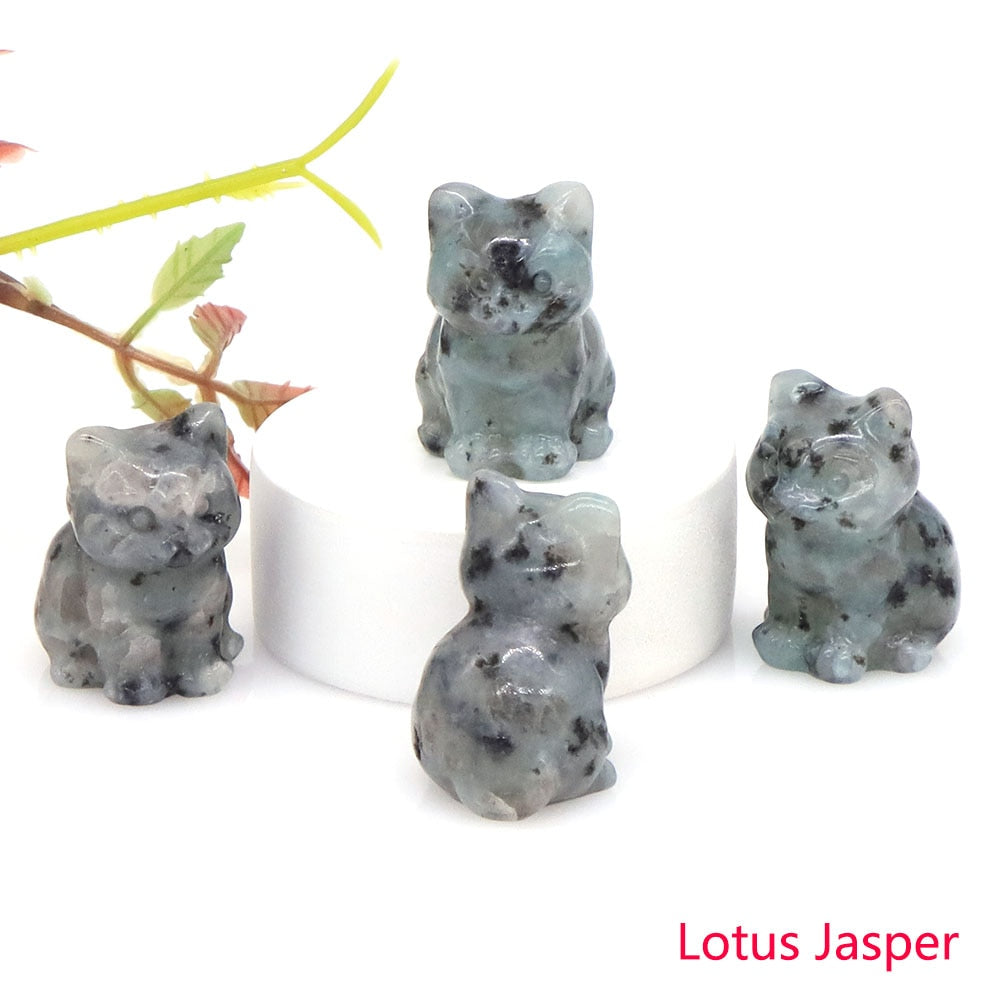 Healing Cat Crystal Stone Statue - Top Boho