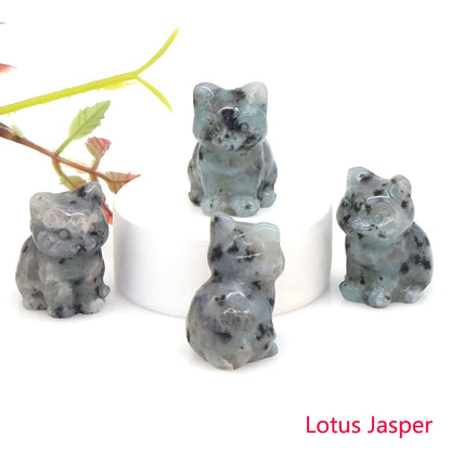Healing Cat Crystal Stone Statue - Top Boho