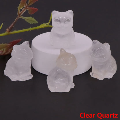 Healing Cat Crystal Stone Statue - Top Boho