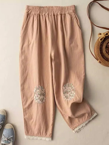 Boho Chic Embroidered Loose Pants