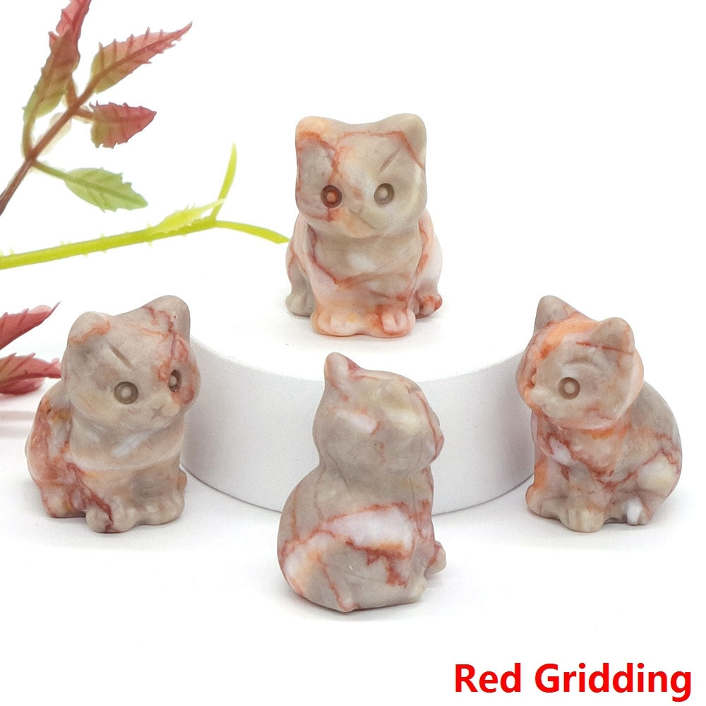 Healing Cat Crystal Stone Statue - Top Boho