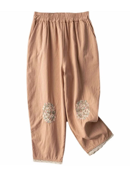 Boho Chic Embroidered Loose Pants