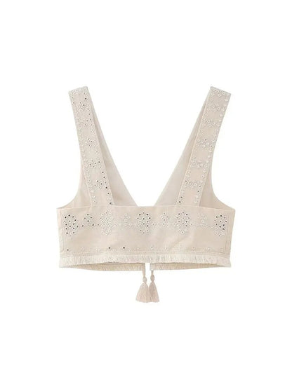 Boho Chic Embroidery Crop Top