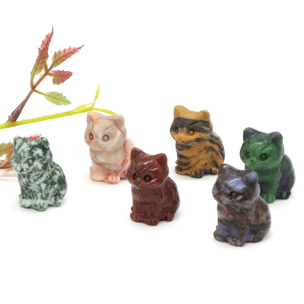 Healing Cat Crystal Stone Statue - Top Boho