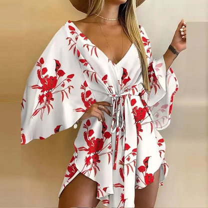 Elegant Bohemian Lace-up Loose Dress - Top Boho
