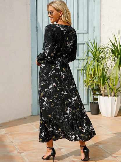 Bohemian Elegant Floral Printed Dress - Top Boho