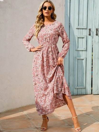 Bohemian Elegant Floral Printed Dress - Top Boho
