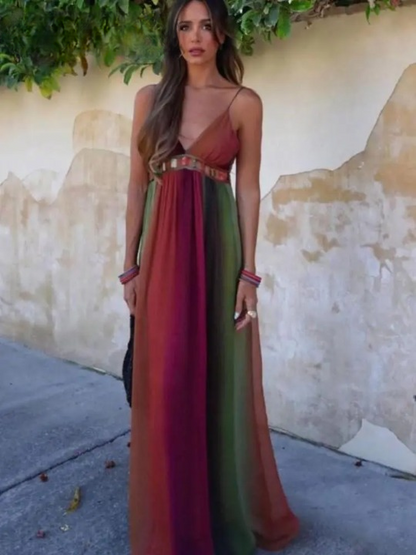 Boho Chic Multicolour Maxi Dress
