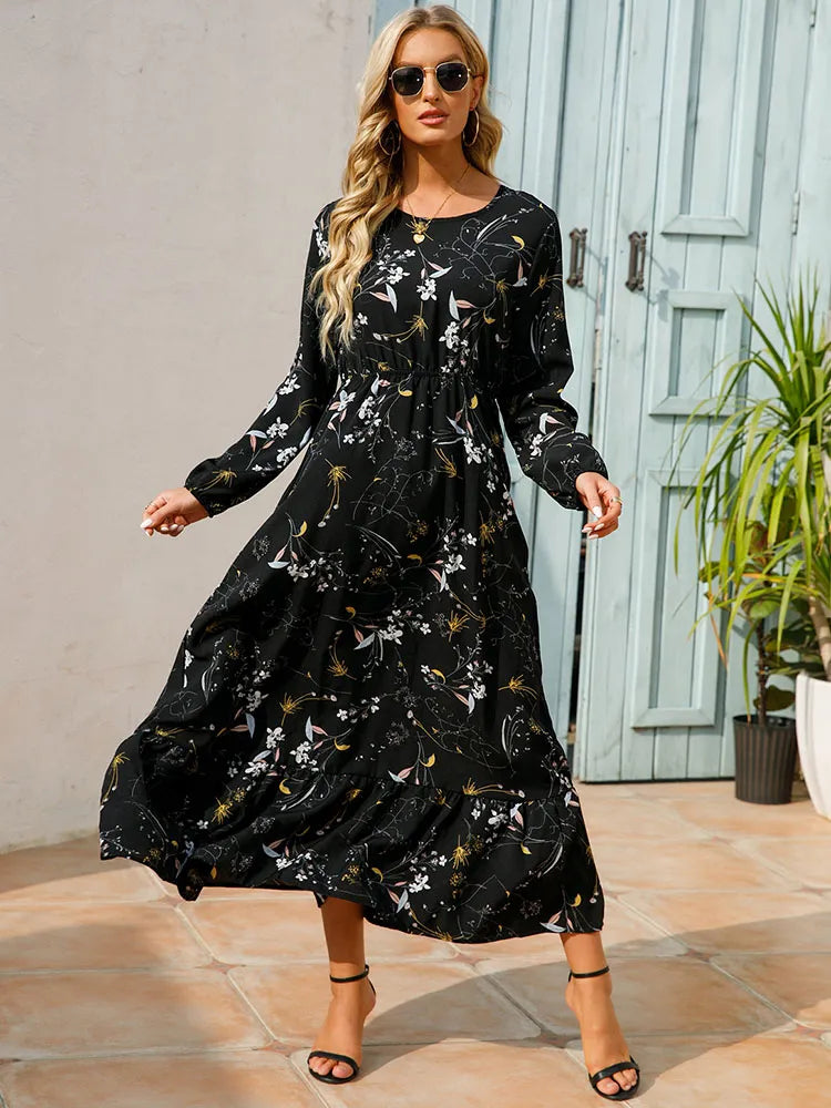 Bohemian Elegant Floral Printed Dress - Top Boho