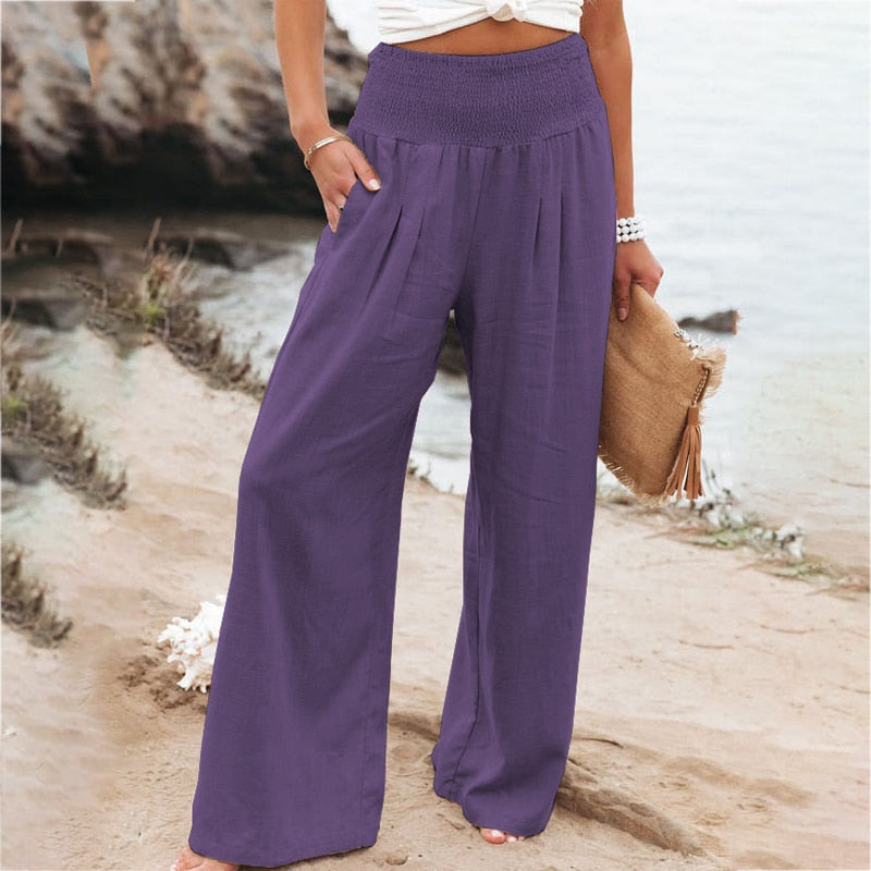 Boho Wide Leg Casual Pants - Top Boho