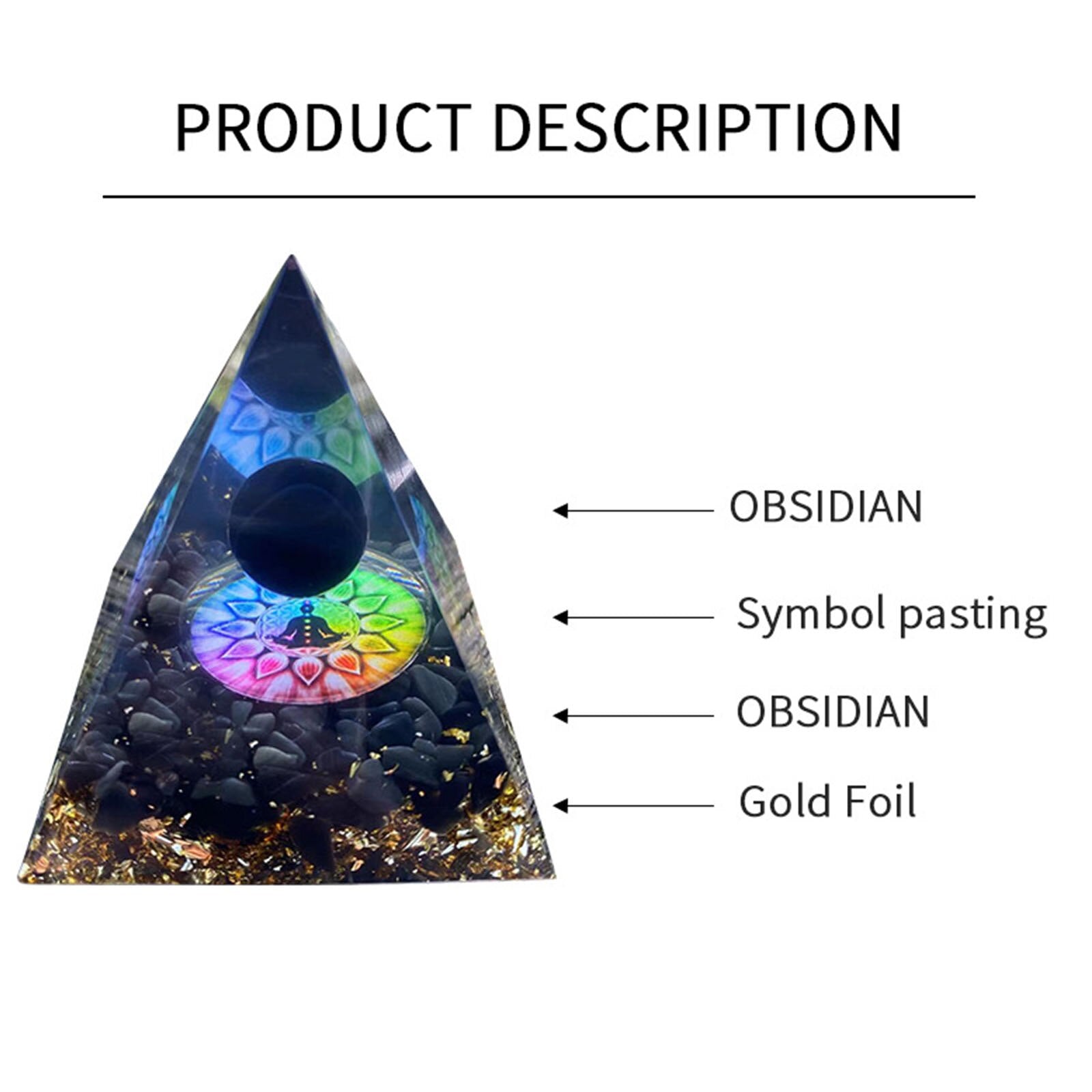 Orgonite Pyramid Reiki Amethyst Ball Energy Healing Crystals - Top Boho