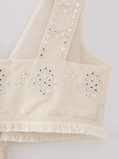 Boho Chic Embroidery Crop Top
