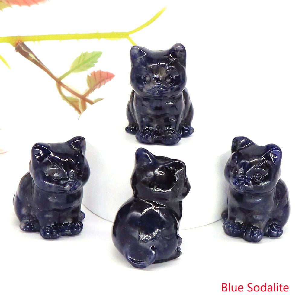 Healing Cat Crystal Stone Statue - Top Boho