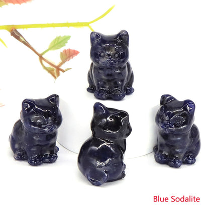 Healing Cat Crystal Stone Statue - Top Boho