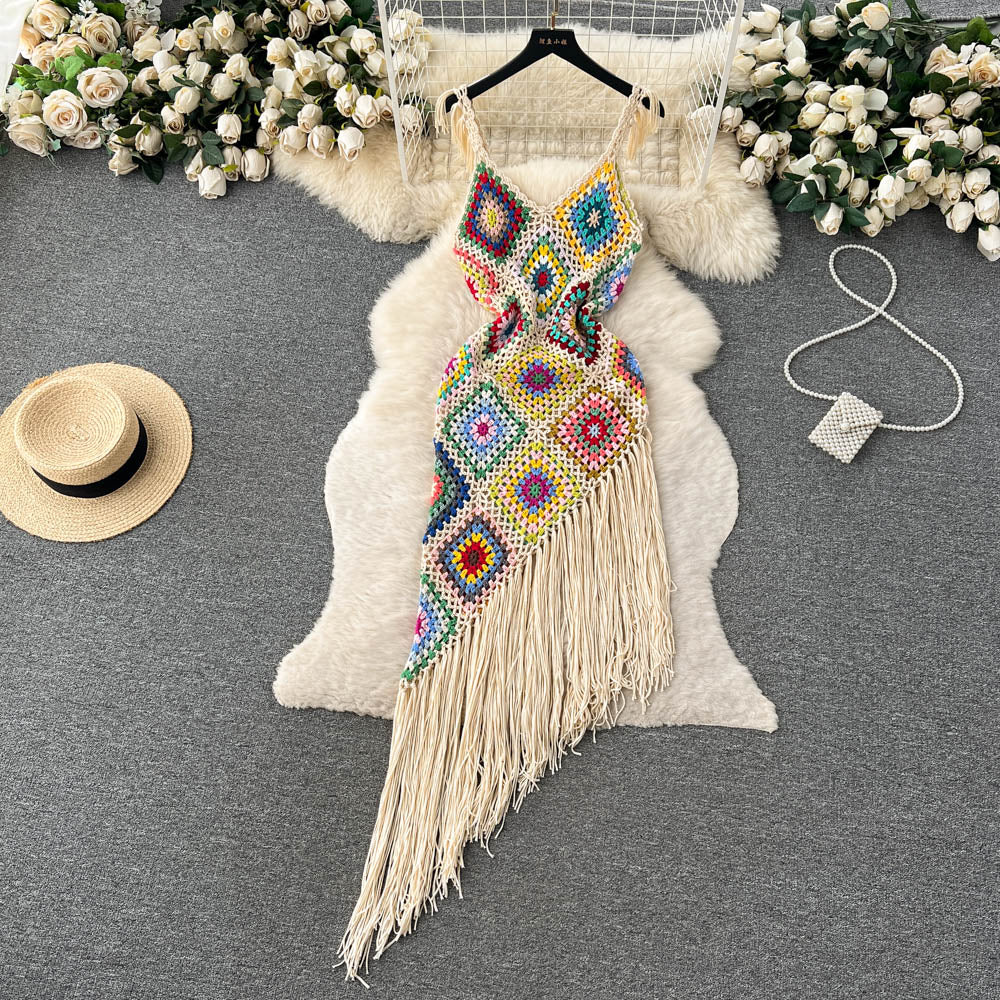 Boho Chic Knitted Long Dress Top Boho Boho Chic Knitted Long Dress Top Boho